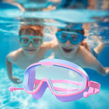 Maxbell Kids Swimming Goggles Waterproof Lightweight Wide View Portable Soft Eyewear Purple and Pink