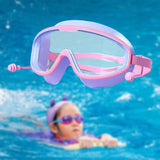 Maxbell Kids Swimming Goggles Waterproof Lightweight Wide View Portable Soft Eyewear Purple and Pink