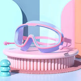 Maxbell Kids Swimming Goggles Waterproof Lightweight Wide View Portable Soft Eyewear Purple and Pink