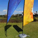 Maxbell Feather Flag Pole Iron Feather Banner Pole for Estate Flags Business
