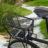 Maxbell Rear Bike Basket Versatile Accessories Black for Electric Bike Travel Riding