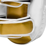 Maxbell Boxing Curved Kick Pad Ergonomic Punching Pad for Muay Thai Fitness Practice white golden