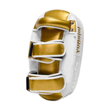 Maxbell Boxing Curved Kick Pad Ergonomic Punching Pad for Muay Thai Fitness Practice white golden