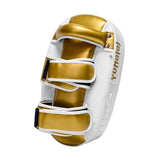 Maxbell Boxing Curved Kick Pad Ergonomic Punching Pad for Muay Thai Fitness Practice white golden