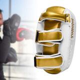 Maxbell Boxing Curved Kick Pad Ergonomic Punching Pad for Muay Thai Fitness Practice white golden