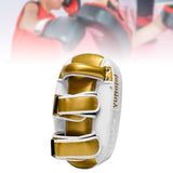 Maxbell Boxing Curved Kick Pad Ergonomic Punching Pad for Muay Thai Fitness Practice white golden