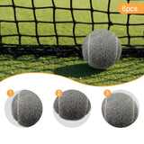 Maxbell 6x Tennis Balls 2.56" Dia Training Balls for Activities Sports Entertainment Grey