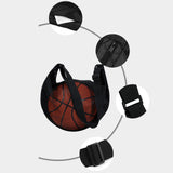 Maxbell Basketball Carrier Bag Carrying with Pocket Ball Bag Mesh for Soccer Outdoor Black