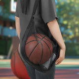 Maxbell Basketball Carrier Bag Carrying with Pocket Ball Bag Mesh for Soccer Outdoor Black