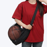 Maxbell Basketball Carrier Bag Carrying with Pocket Ball Bag Mesh for Soccer Outdoor Black