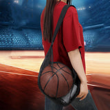 Maxbell Basketball Carrier Bag Carrying with Pocket Ball Bag Mesh for Soccer Outdoor Black