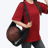 Maxbell Basketball Carrier Bag Carrying with Pocket Ball Bag Mesh for Soccer Outdoor Black