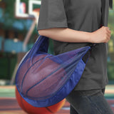 Maxbell Basketball Carrier Bag Carrying with Pocket Ball Bag Mesh for Soccer Outdoor Blue