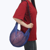 Maxbell Basketball Carrier Bag Carrying with Pocket Ball Bag Mesh for Soccer Outdoor Blue