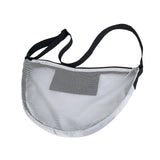 Maxbell Basketball Carrier Bag Carrying with Pocket Ball Bag Mesh for Soccer Outdoor Silver Gray