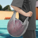 Maxbell Basketball Carrier Bag Carrying with Pocket Ball Bag Mesh for Soccer Outdoor Silver Gray