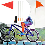 Maxbell Bike Safety Flag with Pole Tent for Safety for Chairwheels Golf Cart Outdoor 37cm