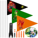 Maxbell Bike Safety Flag with Pole Tent for Safety for Chairwheels Golf Cart Outdoor 35cm