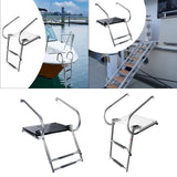 Maxbell 2 Steps Boat Ladder Swim Ladder Accessories Anti Slip Premium Folding Ladder Black