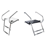 Maxbell 2 Steps Boat Ladder Swim Ladder Accessories Anti Slip Premium Folding Ladder Black