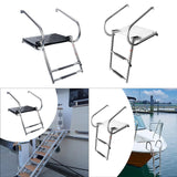 Maxbell 2 Steps Boat Ladder Swim Ladder Accessories Anti Slip Premium Folding Ladder Black