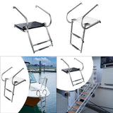 Maxbell 2 Steps Boat Ladder Swim Ladder Accessories Anti Slip Premium Folding Ladder Black