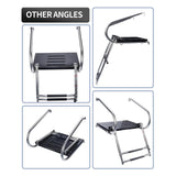 Maxbell 2 Steps Boat Ladder Swim Ladder Accessories Anti Slip Premium Folding Ladder Black