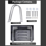 Maxbell 2 Steps Boat Ladder Swim Ladder Accessories Anti Slip Premium Folding Ladder Black