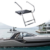 Maxbell 2 Steps Boat Ladder Swim Ladder Accessories Anti Slip Premium Folding Ladder Black