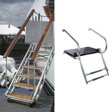 Maxbell 2 Steps Boat Ladder Swim Ladder Accessories Anti Slip Premium Folding Ladder Black