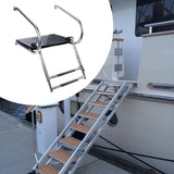 Maxbell 2 Steps Boat Ladder Swim Ladder Accessories Anti Slip Premium Folding Ladder Black