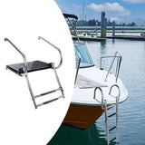 Maxbell 2 Steps Boat Ladder Swim Ladder Accessories Anti Slip Premium Folding Ladder Black