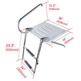 Maxbell 2 Steps Boat Ladder Swim Ladder Accessories Anti Slip Premium Folding Ladder White