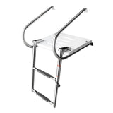 Maxbell 2 Steps Boat Ladder Swim Ladder Accessories Anti Slip Premium Folding Ladder White