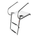 Maxbell 2 Steps Boat Ladder Swim Ladder Accessories Anti Slip Premium Folding Ladder White