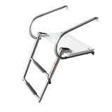 Maxbell 2 Steps Boat Ladder Swim Ladder Accessories Anti Slip Premium Folding Ladder White