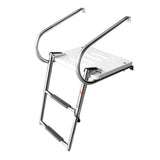 Maxbell 2 Steps Boat Ladder Swim Ladder Accessories Anti Slip Premium Folding Ladder White