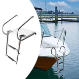 Maxbell 2 Steps Boat Ladder Swim Ladder Accessories Anti Slip Premium Folding Ladder White