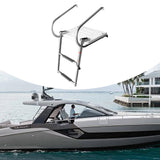 Maxbell 2 Steps Boat Ladder Swim Ladder Accessories Anti Slip Premium Folding Ladder White