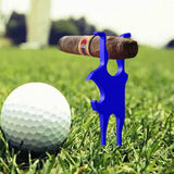 Maxbell Golf Cigar Holder Clip Accessories Gear Ball Marker for Party Golfer Outdoor blue
