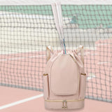 Maxbell Tennis Backpack Decor Racket Shoulder Bag for Outdoor Activities Camping Gym Khaki