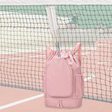 Maxbell Tennis Backpack Decor Racket Shoulder Bag for Outdoor Activities Camping Gym Pink