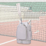 Maxbell Tennis Backpack Decor Racket Shoulder Bag for Outdoor Activities Camping Gym Grey
