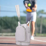 Maxbell Tennis Backpack Decor Racket Shoulder Bag for Outdoor Activities Camping Gym Grey