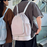 Maxbell Tennis Backpack Decor Racket Shoulder Bag for Outdoor Activities Camping Gym Grey