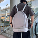 Maxbell Tennis Backpack Decor Racket Shoulder Bag for Outdoor Activities Camping Gym Grey