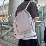 Maxbell Tennis Backpack Decor Racket Shoulder Bag for Outdoor Activities Camping Gym Grey