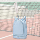 Maxbell Tennis Backpack Decor Racket Shoulder Bag for Outdoor Activities Camping Gym Blue
