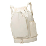 Maxbell Tennis Backpack Decor Racket Shoulder Bag for Outdoor Activities Camping Gym Beige