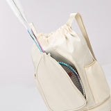 Maxbell Tennis Backpack Decor Racket Shoulder Bag for Outdoor Activities Camping Gym Beige